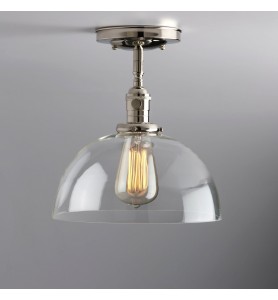 10" Clear Glass Dome Shade Semi-Flush/Recessed Light Fixture