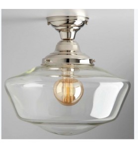 16" Clear Glass Schoolhouse Style Lighting Fixture
