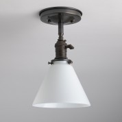 7" Opal Hand Blown Glass Cone Light Fixture