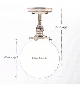 7" Opal Hand Blown Glass Cone Light Fixture