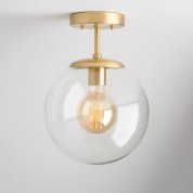 8" Hand Blown Glass Globe Semi-Flush Classic Light Fixture