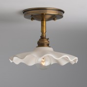 8" Scalloped Ceramic Shade - Semi-Flush Ceiling Ceramic Shade