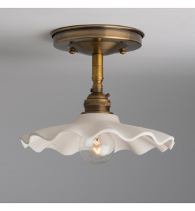 8" Scalloped Ceramic Shade - Semi-Flush Ceiling Ceramic Shade