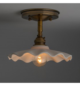 8" Scalloped Ceramic Shade - Semi-Flush Ceiling Ceramic Shade