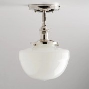 8" Semi-Flush or Flush White Acorn Shade Light Fixture