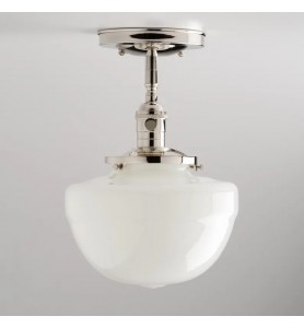 8" Semi-Flush or Flush White Acorn Shade Light Fixture