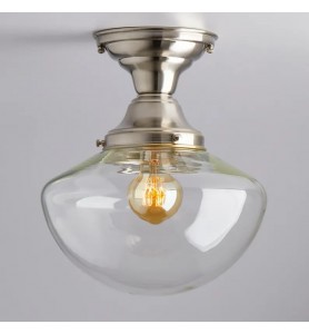 Clear Bevel Recessed Schoolhouse Glass Hourglass Light Fixture