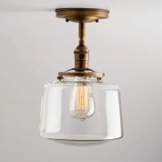 Clear drum schoolhouse style shade recessed light fixture