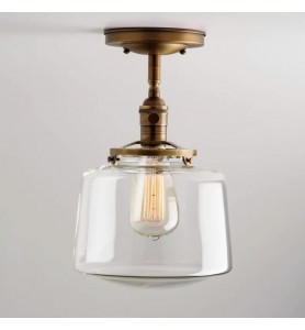 Clear drum schoolhouse style shade recessed light fixture