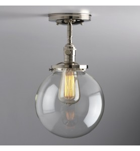 6" Clear Glass Hand Blown Light Fixture