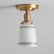 Hand Painted Striped Opal/Oil White Glass Lampshade