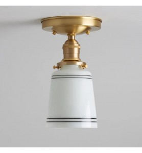 Hand Painted Striped Opal/Oil White Glass Lampshade