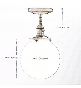 Large 12" Clear Recessed or Semi-recessed Light Fixture