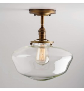 Large 12" Clear Recessed or Semi-recessed Light Fixture