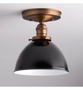 Mini enamel dome lampshade semi-recessed