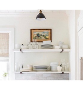 Mini enamel dome lampshade semi-recessed