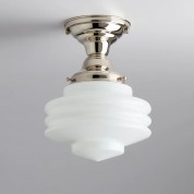 Opal Hand Blown Glass Semi-Flush Light Fixture