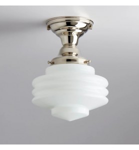 Opal Hand Blown Glass Semi-Flush Light Fixture