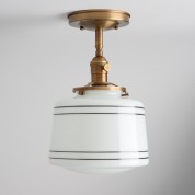 Schoolhouse Lighting - Black Stripe Glass Ceiling Fixture