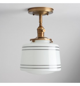 Schoolhouse Lighting - Black Stripe Glass Ceiling Fixture