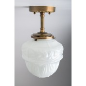 Semi-recessed - Brass ceiling hand-blown glass