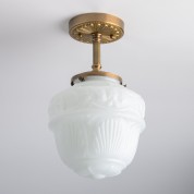 Semi-recessed - Brass ceiling hand-blown glass