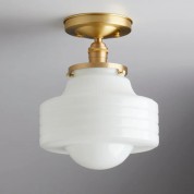 Semi-recessed mid-century modern ceiling light fixture