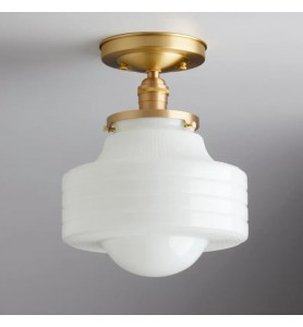 Semi-recessed mid-century modern ceiling light fixture