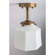 White glass drum lampshade lamp